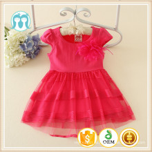 vestido de niña de las flores nuevos vestidos diseño bebé vestidos de color rojo de 2-6 años de edad